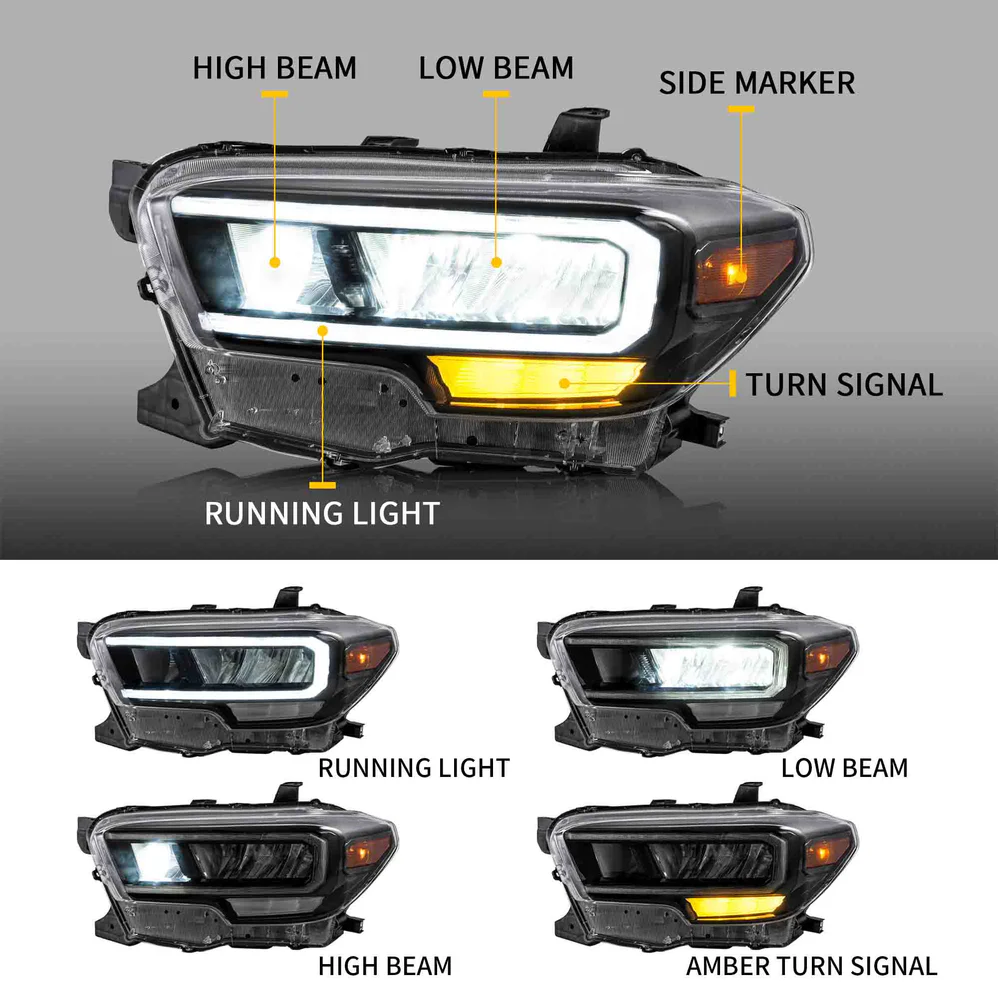 VLAND Full LED Headlights For Toyota Tacoma 2016-2023 - Image 3