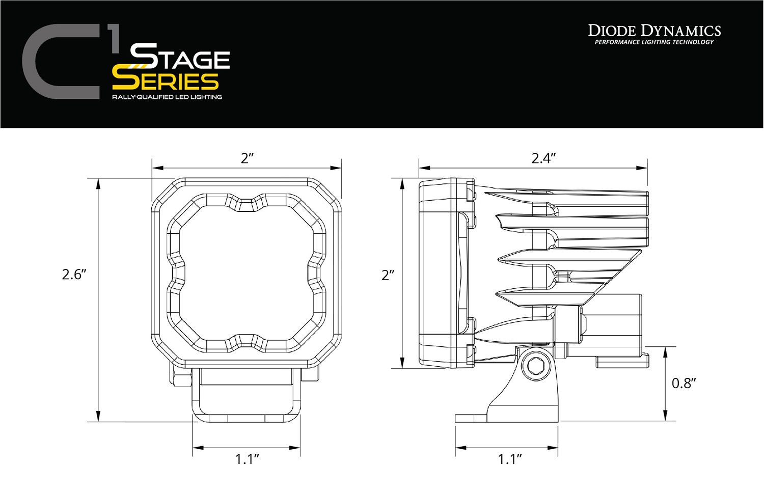 Diode Dynamics SSC1 LED Fog Light Kit for 2023-2025 Chevrolet Colorado - Image 8