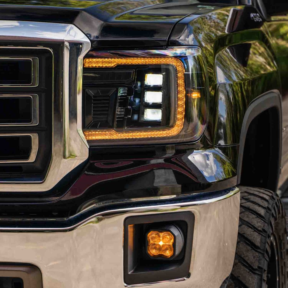 Form Lighting 2014-2018 GMC Sierra 1500 LED Projector Headlights (Amber DRL) - Image 2
