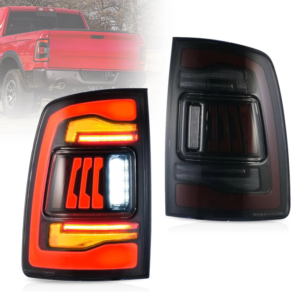 Featured image for “VLAND LED Taillights with Amber Sequential Turn Signal for 2009-2018 RAM 1500 2500 3500”
