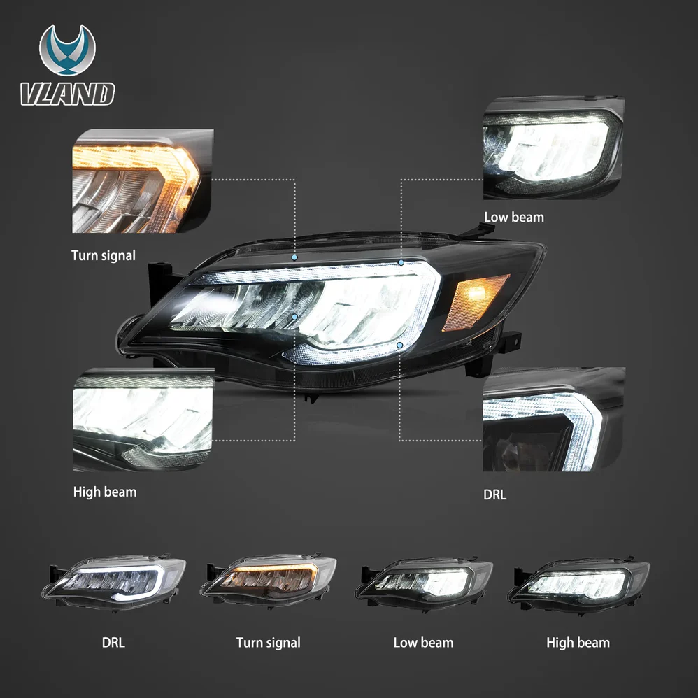 VLAND LED Headlights For 2008-2014 Subaru Impreza WRX STI - Image 3
